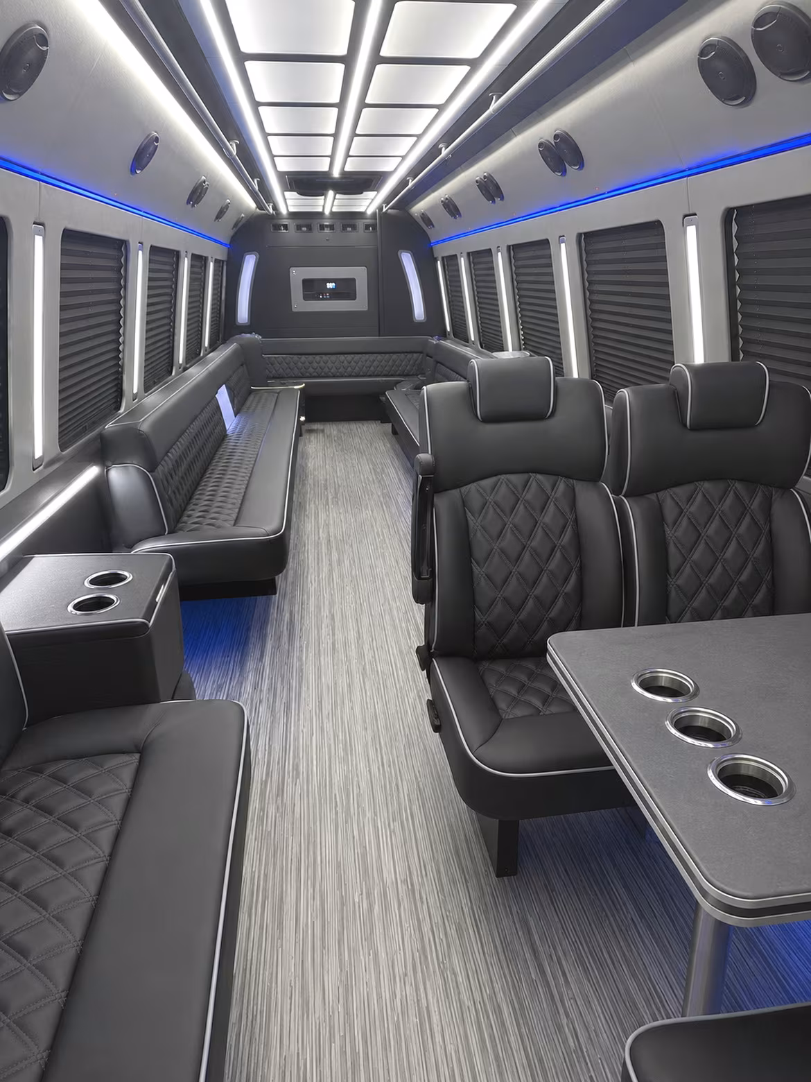 modesto 25 passenger party bus inside