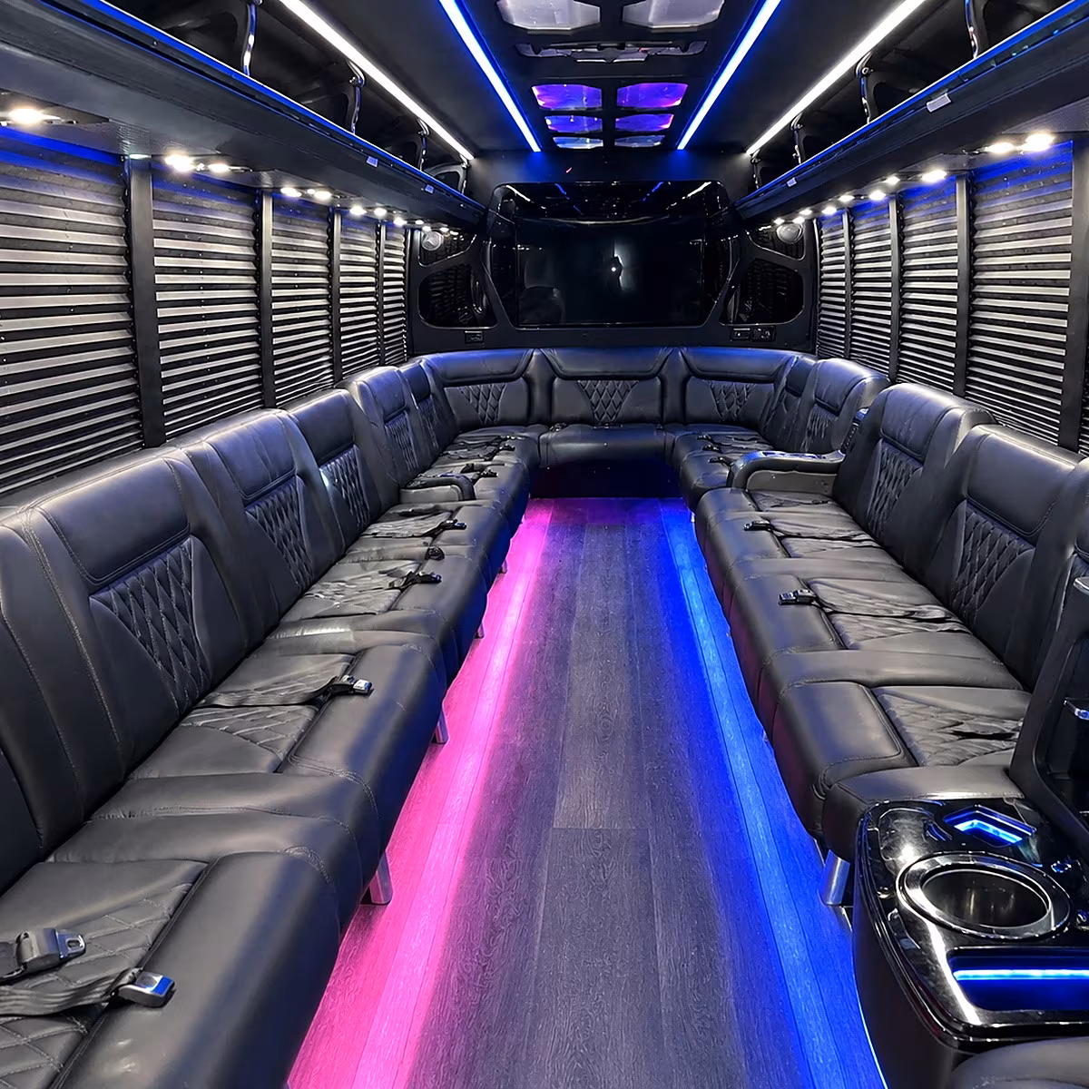 modesto party bus rental interior